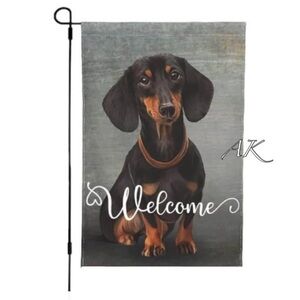 Dachshund Welcome Garden Flag 🐾 Doxie Wiener